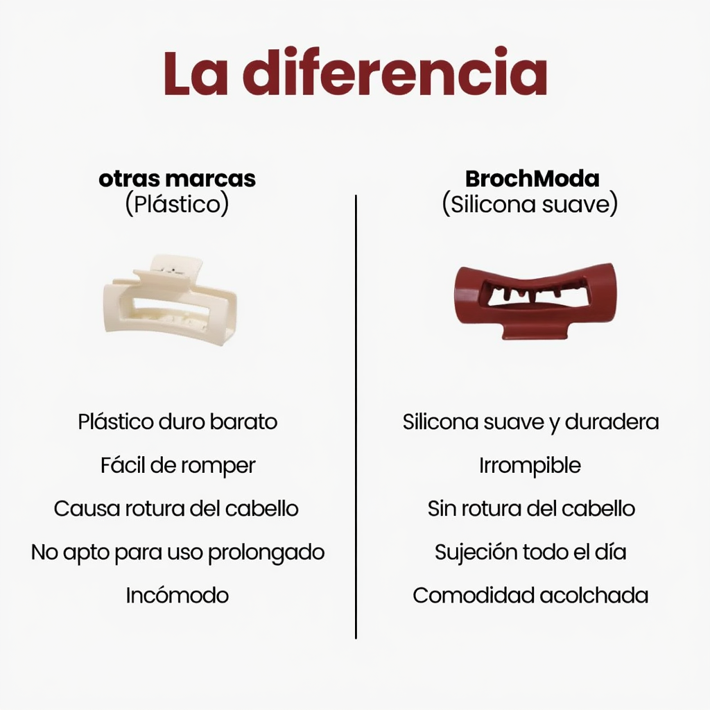 Broche de Silicona para el Pelo - Te protege de golpes, muy duradero y comodo